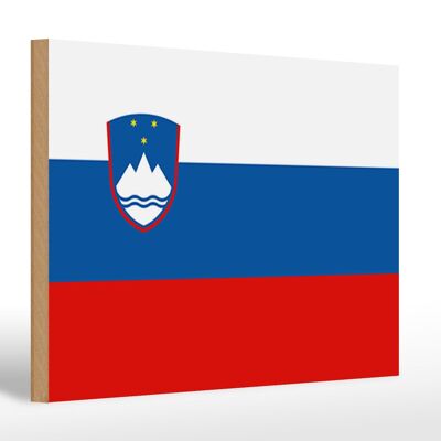 Holzschild Flagge Sloweniens 30x20cm Flag of Slovenia