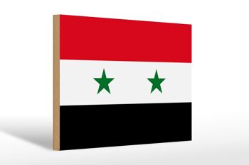 Panneau en bois drapeau de la Syrie 30x20cm Drapeau de la Syrie 1