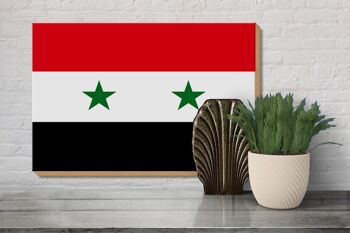 Panneau en bois drapeau de la Syrie 30x20cm Drapeau de la Syrie 3