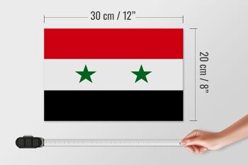 Panneau en bois drapeau de la Syrie 30x20cm Drapeau de la Syrie 4