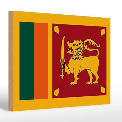 Letrero de madera Bandera de Sri Lanka 30x20cm Bandera de Sri Lanka