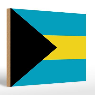 Holzschild Flagge Bahamas 30x20cm Flag of the Bahamas