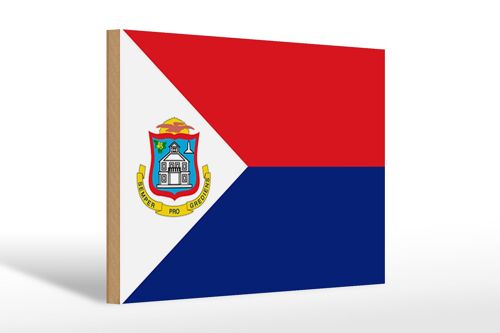 Holzschild Flagge Sint Maartens 30x20cm Flag Sint Maarten