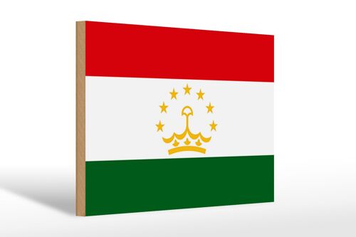 Holzschild Flagge Tadschikistan 30x20cm Flag of Tajikistan