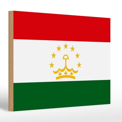 Cartello in legno bandiera Tagikistan 30x20 cm Bandiera del Tagikistan