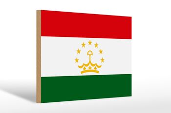Panneau en bois drapeau Tadjikistan 30x20cm Drapeau du Tadjikistan 1