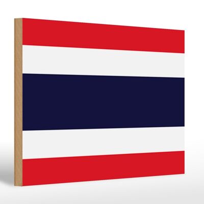 Letrero de madera Bandera de Tailandia 30x20cm Bandera de Tailandia