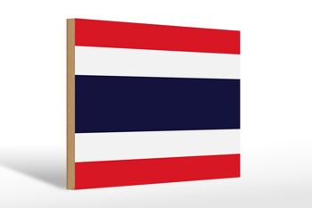 Panneau en bois drapeau de la Thaïlande 30x20cm Drapeau de la Thaïlande 1