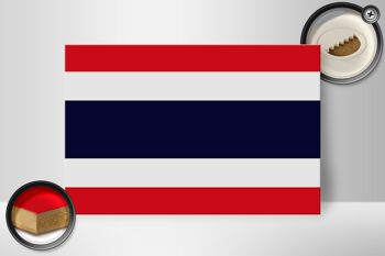 Panneau en bois drapeau de la Thaïlande 30x20cm Drapeau de la Thaïlande 2