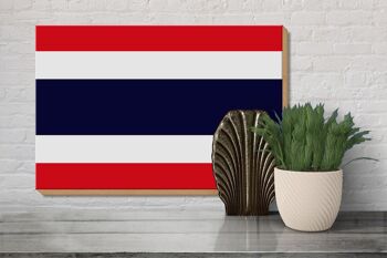 Panneau en bois drapeau de la Thaïlande 30x20cm Drapeau de la Thaïlande 3