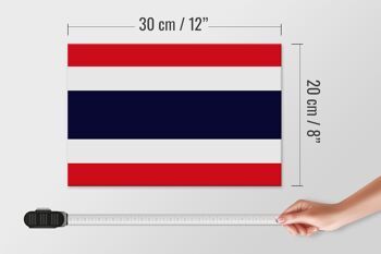 Panneau en bois drapeau de la Thaïlande 30x20cm Drapeau de la Thaïlande 4