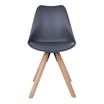 Bergen Dining Chair - Chaise en gris avec pieds en bois naturel 3