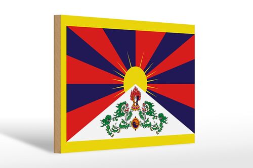 Holzschild Flagge Tibets 30x20cm Flag of Tibet