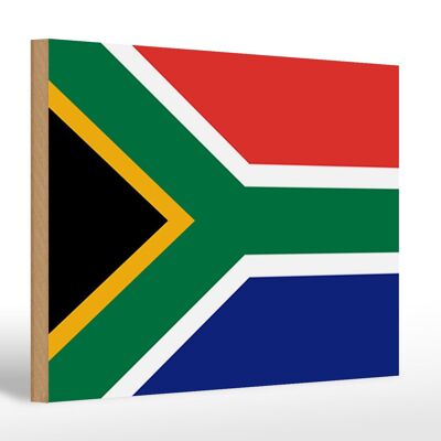 Panneau en bois drapeau de l'Afrique du Sud 30x20cm Drapeau de l'Afrique du Sud