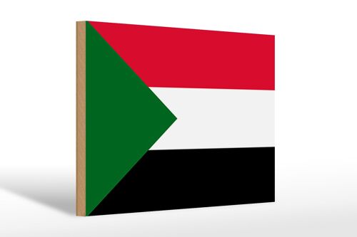 Holzschild Flagge Sudan 30x20cm Flag of Sudan