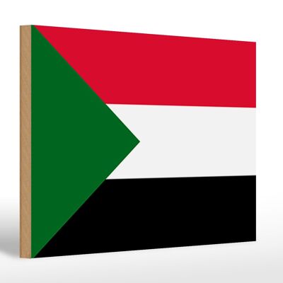 Letrero de madera bandera Sudán 30x20cm Bandera de Sudán