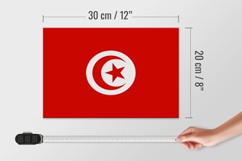 Panneau en bois drapeau de la Tunisie 30x20cm Drapeau de la Tunisie 4