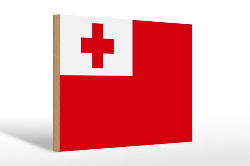 Holzschild Flagge Tongas 30x20cm Flag of Tonga