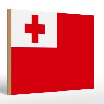 Holzschild Flagge Tongas 30x20cm Flag of Tonga