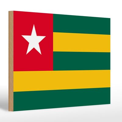 Panneau en bois drapeau du Togo 30x20cm Drapeau du Togo