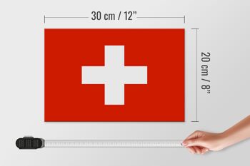 Panneau en bois drapeau Suisse 30x20cm Drapeau de la Suisse 4