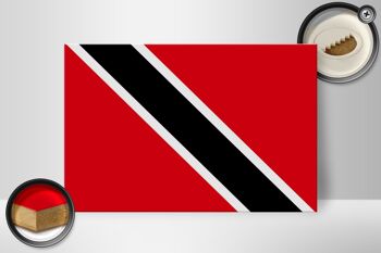 Panneau en bois drapeau de Trinité-et-Tobago 30x20cm pliable 2