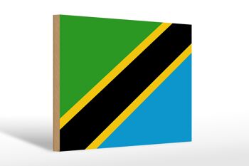 Panneau en bois drapeau de la Tanzanie 30x20cm Drapeau de la Tanzanie 1
