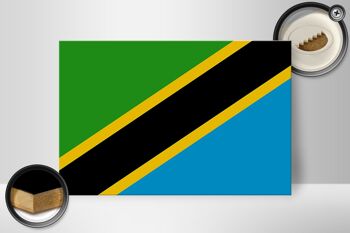 Panneau en bois drapeau de la Tanzanie 30x20cm Drapeau de la Tanzanie 2
