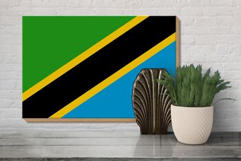 Panneau en bois drapeau de la Tanzanie 30x20cm Drapeau de la Tanzanie 3