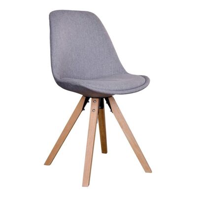 Bergen Dining Chair - Chair in light grey fabric with natural wood legs HN1201