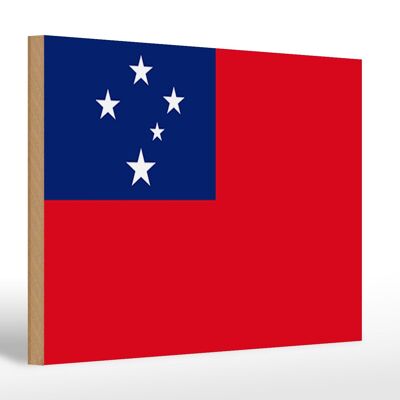 Panneau en bois drapeau des Samoa 30x20cm Drapeau des Samoa