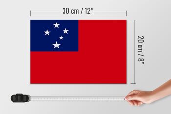 Panneau en bois drapeau des Samoa 30x20cm Drapeau des Samoa 4