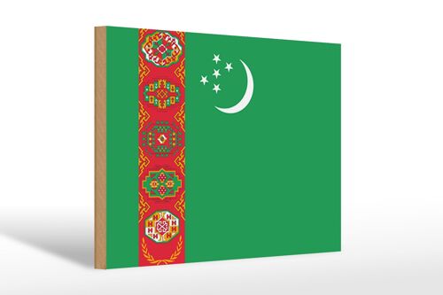 Holzschild Flagge Turkmenistans 30x20cm Flag Turkmenistan