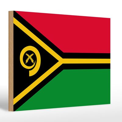 Letrero de madera bandera de Vanuatu 30x20cm Bandera de Vanuatu