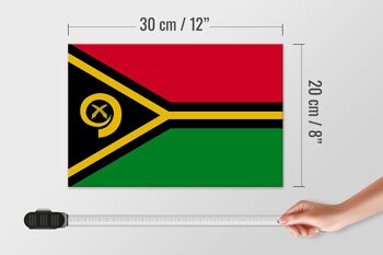 Panneau en bois drapeau du Vanuatu 30x20cm Drapeau du Vanuatu 4