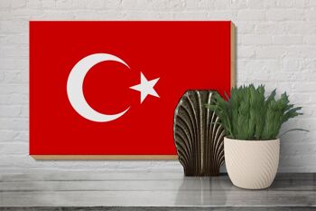 Drapeau en bois Türkiye 30x20cm Drapeau de la Turquie 3