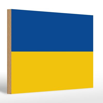 Panneau en bois drapeau Ukraine 30x20cm drapeau de l'Ukraine