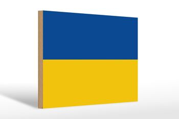 Panneau en bois drapeau Ukraine 30x20cm drapeau de l'Ukraine 1