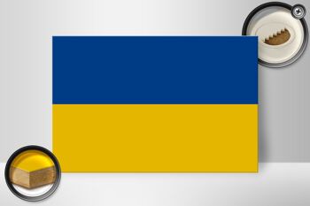 Panneau en bois drapeau Ukraine 30x20cm drapeau de l'Ukraine 2