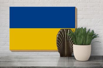 Panneau en bois drapeau Ukraine 30x20cm drapeau de l'Ukraine 3