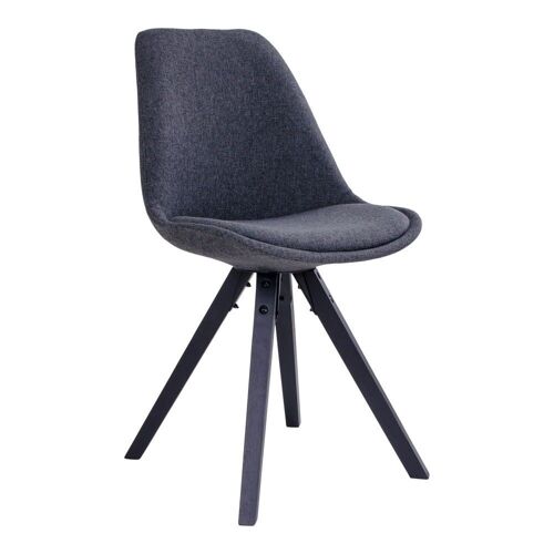 Bergen Dining Chair - Chair in dark grey fabric with black wood legs HN1202