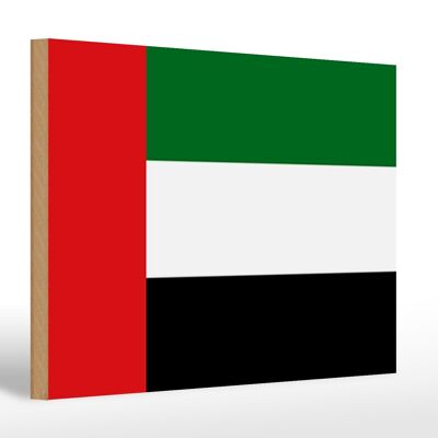 Holzschild Flagge Vereinigten Arabischen Emirate 30x20cm