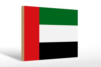 Panneau en bois drapeau Émirats Arabes Unis 30x20cm 1