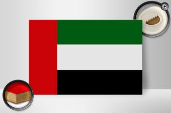 Panneau en bois drapeau Émirats Arabes Unis 30x20cm 2