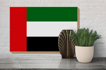 Panneau en bois drapeau Émirats Arabes Unis 30x20cm 3