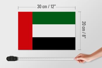 Panneau en bois drapeau Émirats Arabes Unis 30x20cm 4