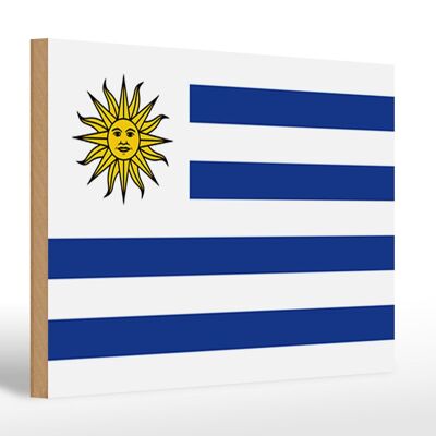 Cartello in legno bandiera dell'Uruguay 30x20cm Bandiera dell'Uruguay