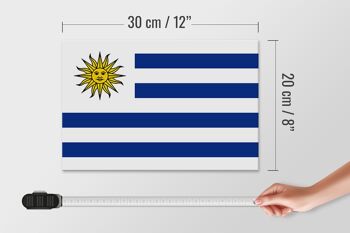 Panneau en bois drapeau de l'Uruguay 30x20cm Drapeau de l'Uruguay 4
