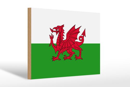 Holzschild Flagge Wales 30x20cm Flag of Wales