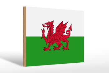 Panneau en bois drapeau du Pays de Galles 30x20cm Drapeau du Pays de Galles 1
